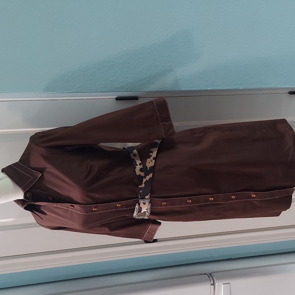 EUC Chetta B Brown Long Sleeve Career Casual Knit Suit Sheath Dress 6 - Picture 2 of 7